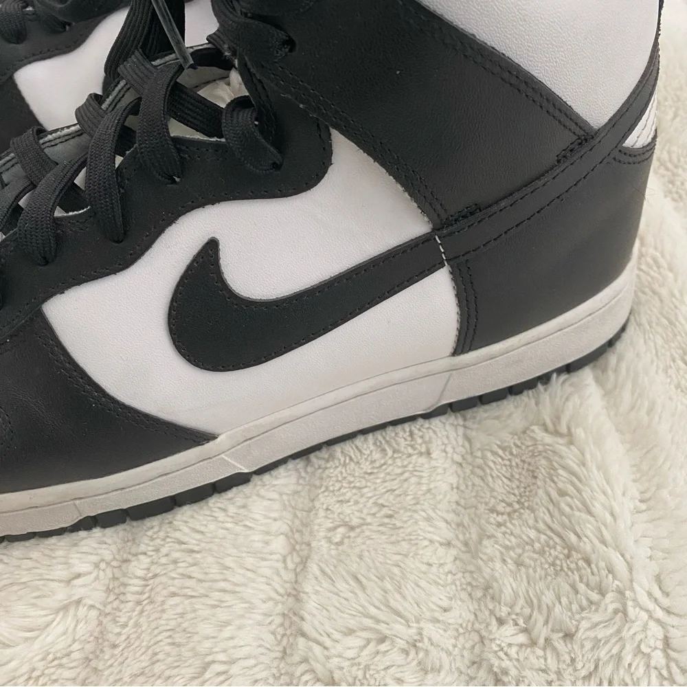 Nike Dunk High Retros Men's Black and White Sneakers Size 12